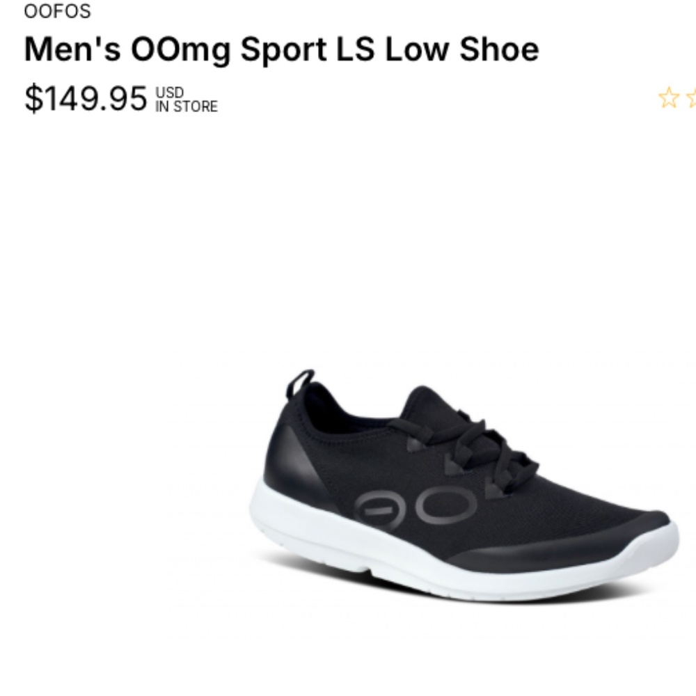 NWT Oofos OOmg Sport Low Show (Laces)